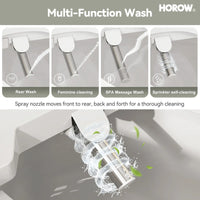 HOROW T0338W Elongated One Piece Toilet With Bidet Toilet Seat Model BT0338W