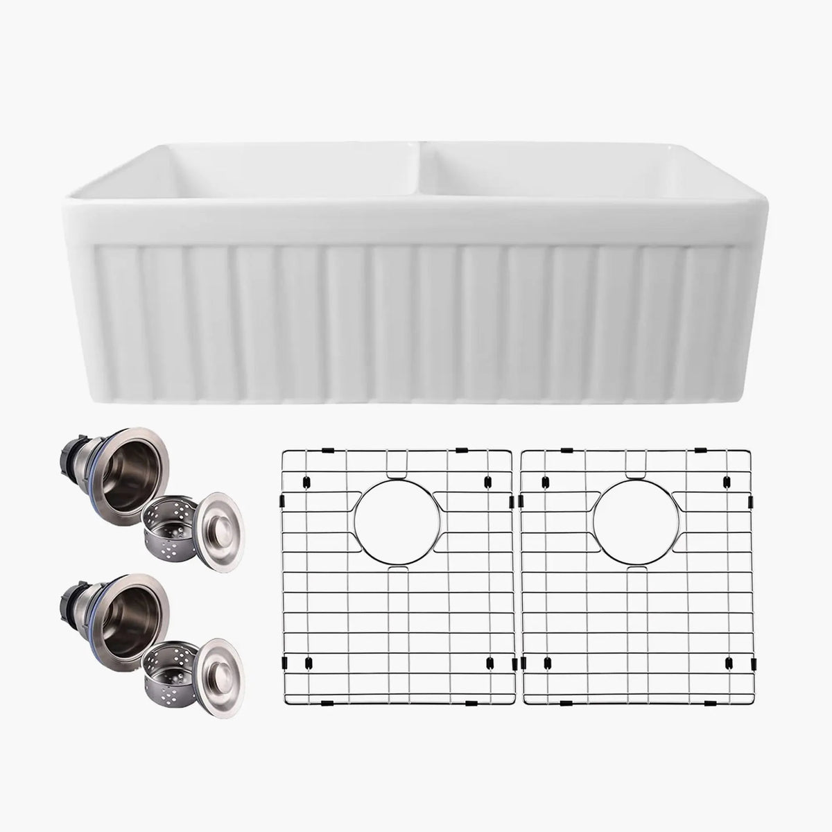 HOROW Farmhouse Kitchen Sink Reversible Double Bowl Model HR-DS0118W HOROW