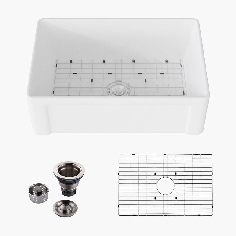 HOROW Farmhouse Kitchen Sink Reversible Single Bowl Model HR-S0185W