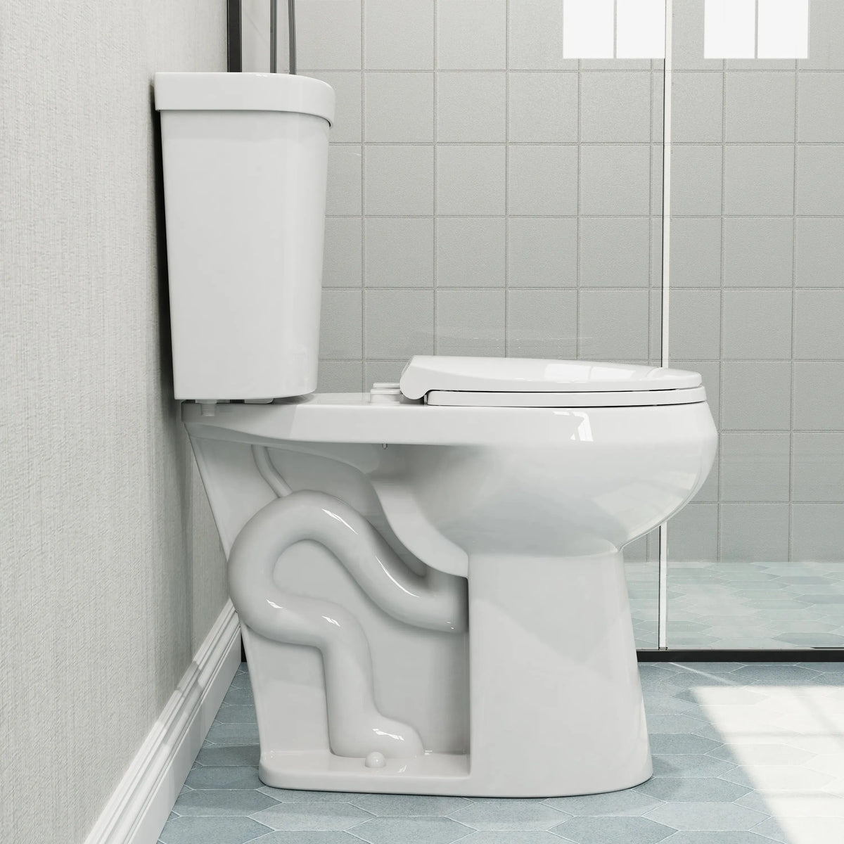 Double Flush Two Piece Toilet with Round Bowl and ADA Model HWTT - R03D HOROW