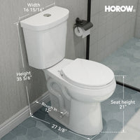 Double Flush Two Piece Toilet with Round Bowl and ADA Model HWTT - R03D