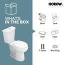 Double Flush Two Piece Toilet with Round Bowl and ADA Model HWTT - R03D