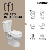 12 Inch Rough In 2 Piece Toilet with ADA Compliant and Single Flush Model HWTT - R03S
