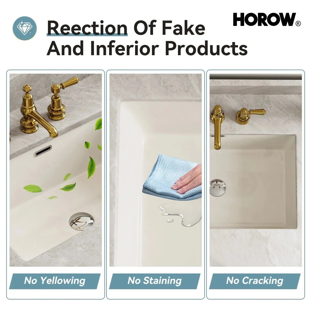 Biscuit Color Bathroom Sink with Flush Mount Model HWTP-S6039D-BC HOROW