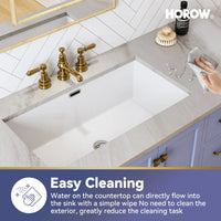 HOROW Rectangular Undermount Bathroom Sink 27 Inch Undermount Sink Model HWTP-S7040D