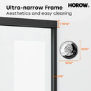 HOROW K2-MB Black Ultra-Narrow Frame Shower Door with Magnetic Catch
