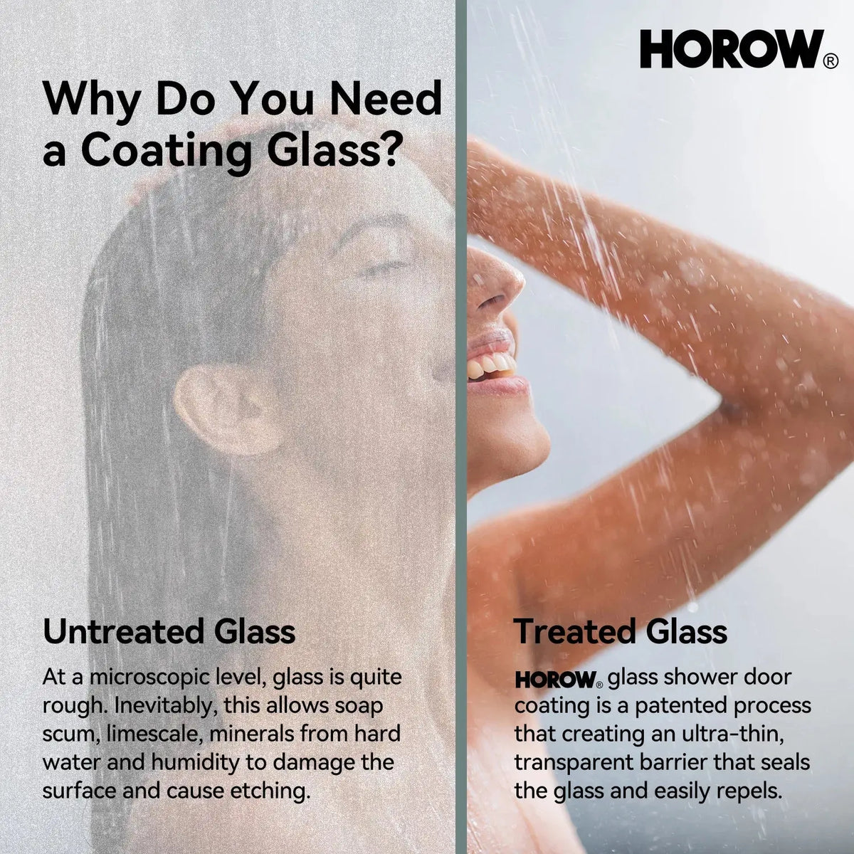 Brushed Gold Frameless Shower Door with 8mm Glass Sliding Model MI6076-SG HOROW