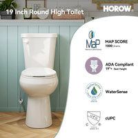 Round 2 Piece Toilet with ADA Compliant and Single Flush Model HWTT-R02S