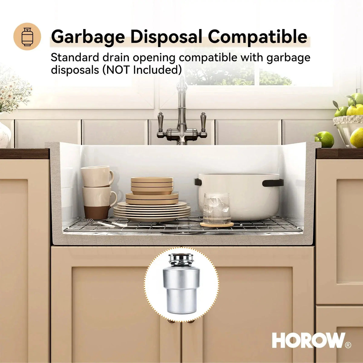 27 Inch Dual Mount Kitchen Sink with Refractory Clay Model S2719W HOROW