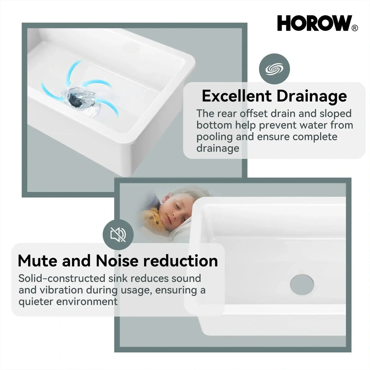32 Inch Undermount Topmount Kitchen Sink with Heat Resistant Model S3219W HOROW