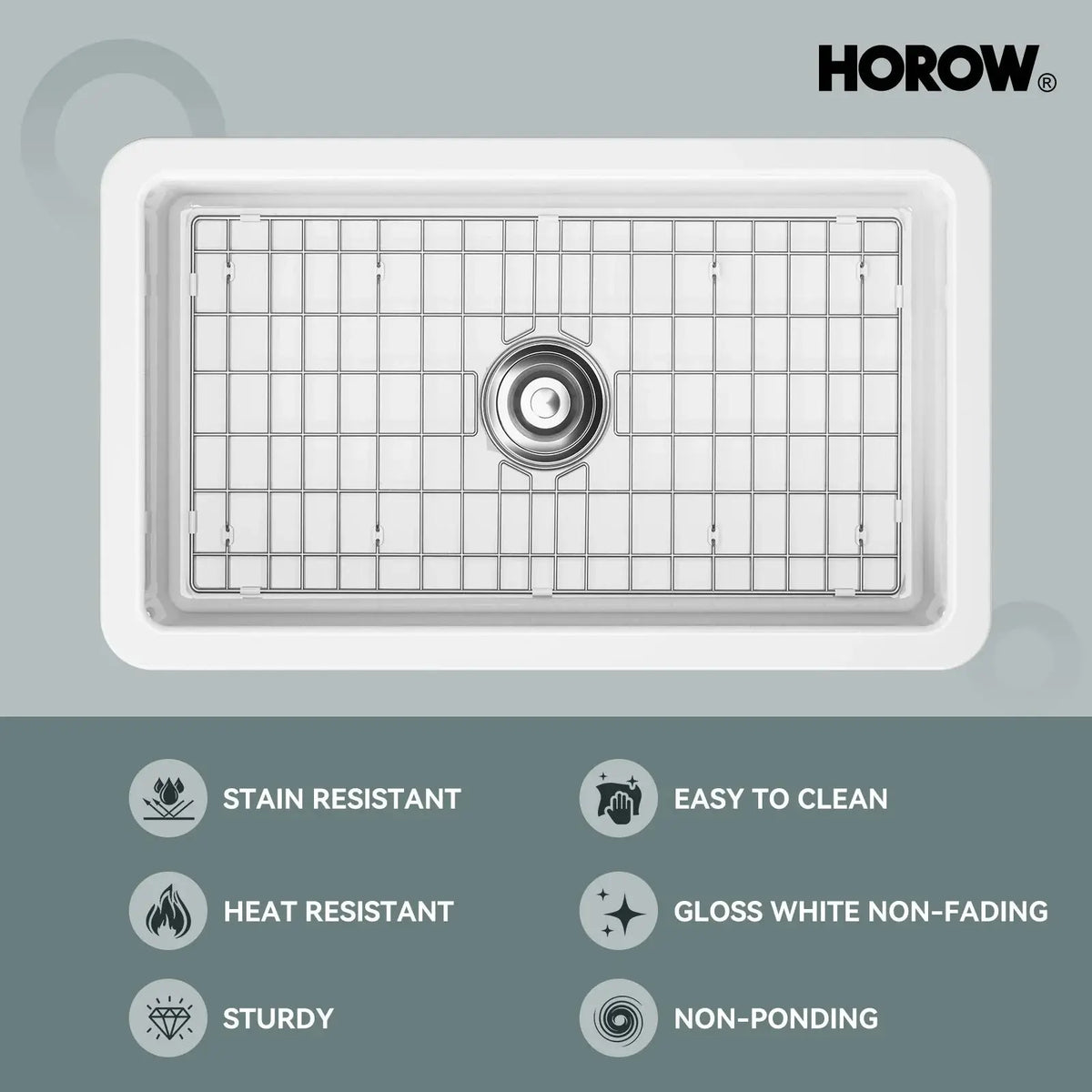 32 Inch Undermount Topmount Kitchen Sink with Heat Resistant Model S3219W HOROW