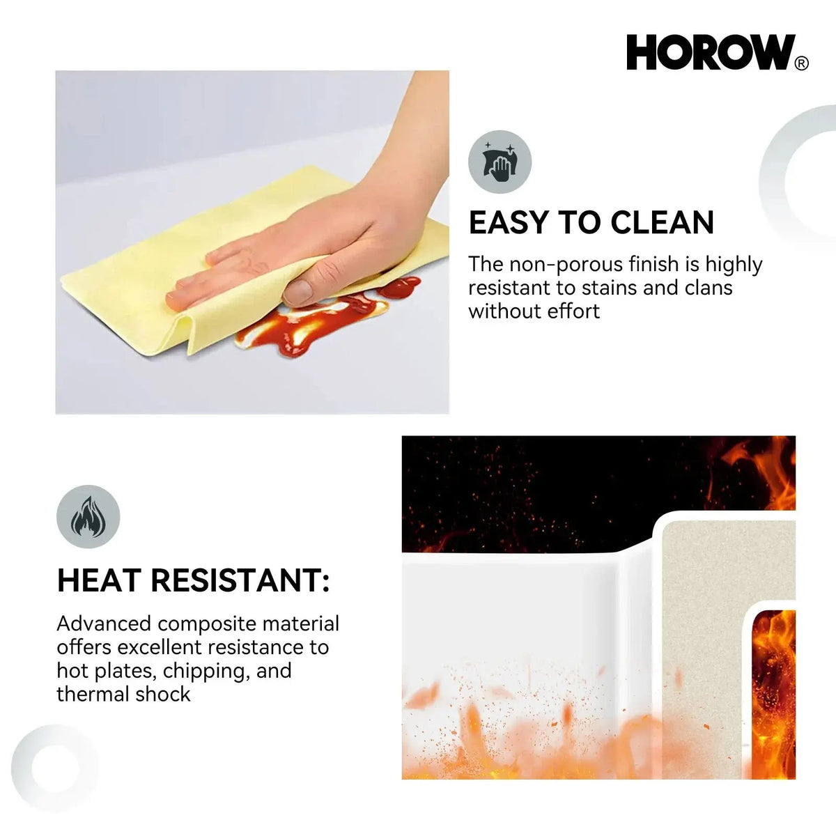 32 Inch Undermount Topmount Kitchen Sink with Heat Resistant Model S3219W HOROW