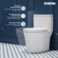 One Piece Skirted Toilet with Power Flush for 12 Inch Rough In Model T0307W