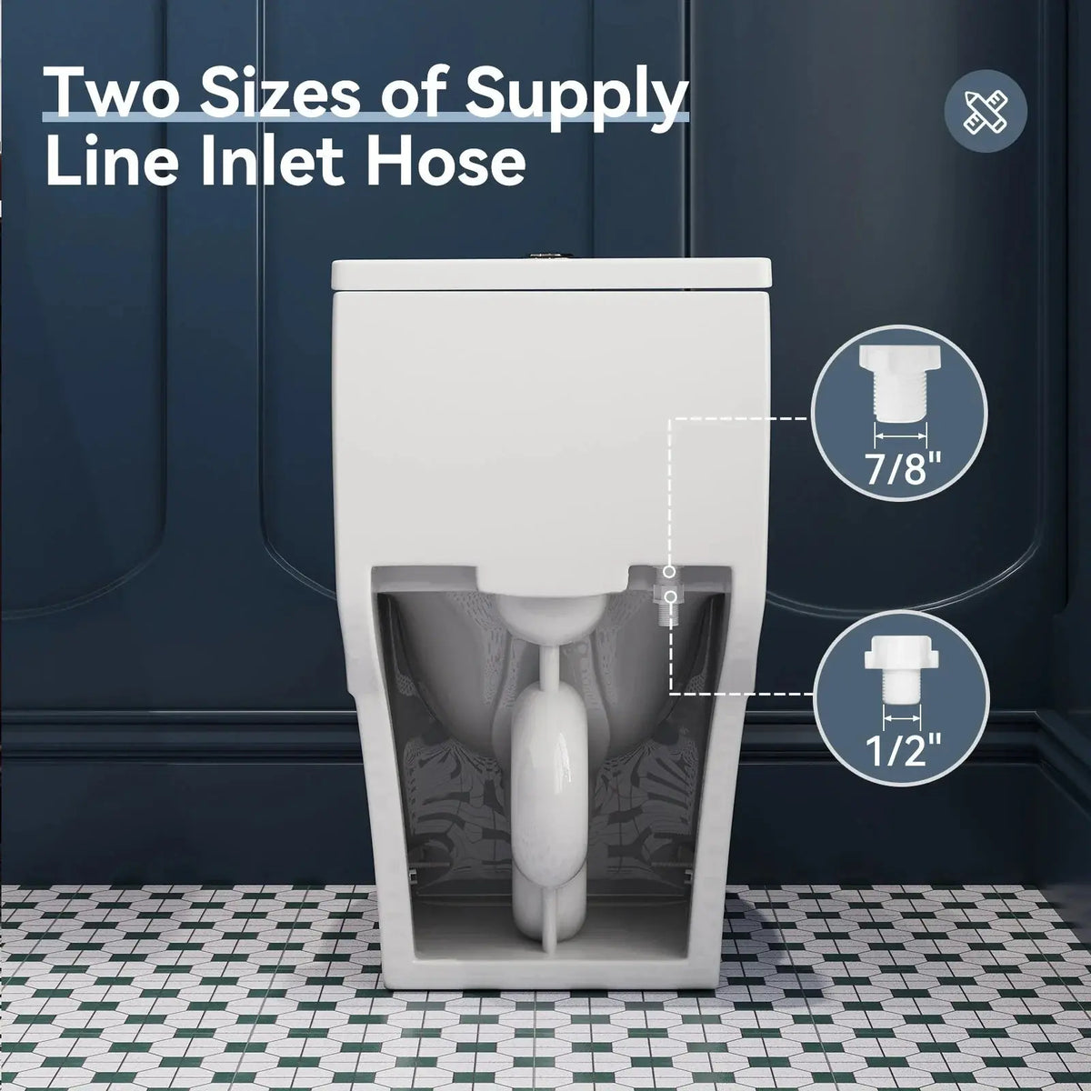 One Piece Skirted Toilet with Power Flush for 12 Inch Rough In Model T0307W HOROW