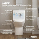 T0355W One Piece Toilet with ADA and Comfort Chair Seat for 12 Inch Rough In