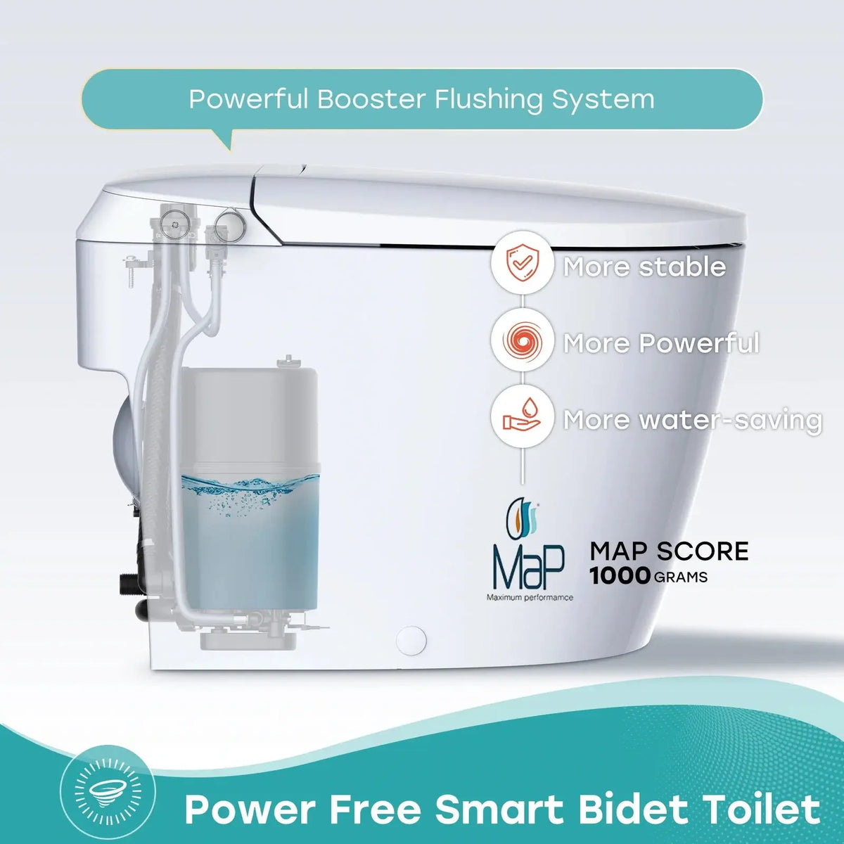 Bidet Toilet with Non electric Seat for 12 Inch Rough in Model T30 HOROW