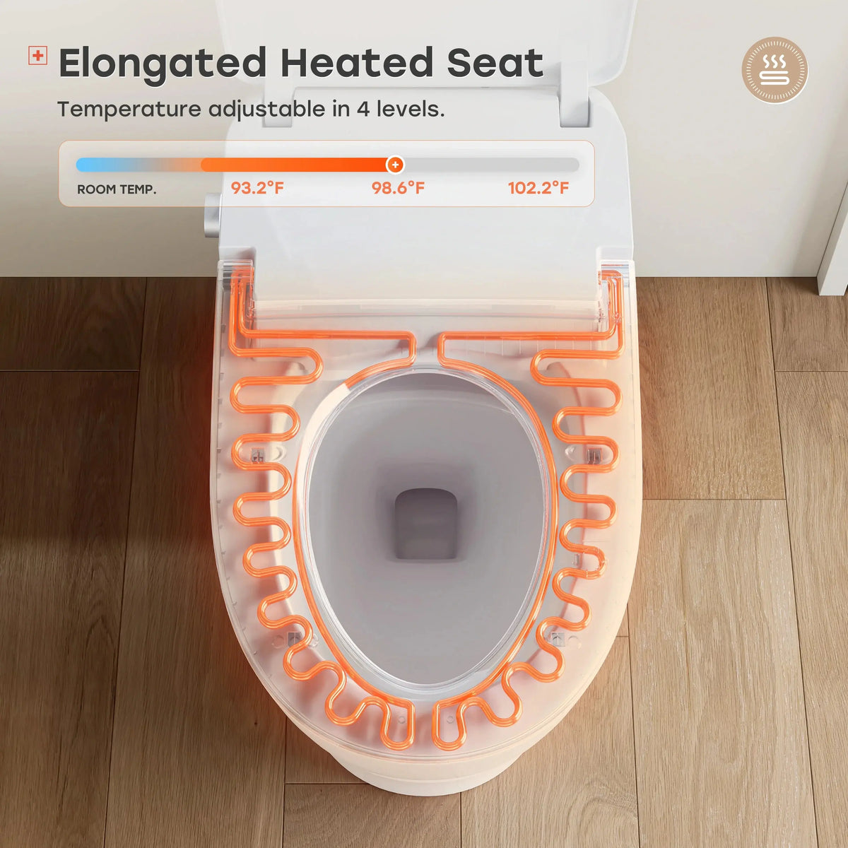 Smart Toilet with All Cover Lid and Power Outage Flush Model T32 HOROW