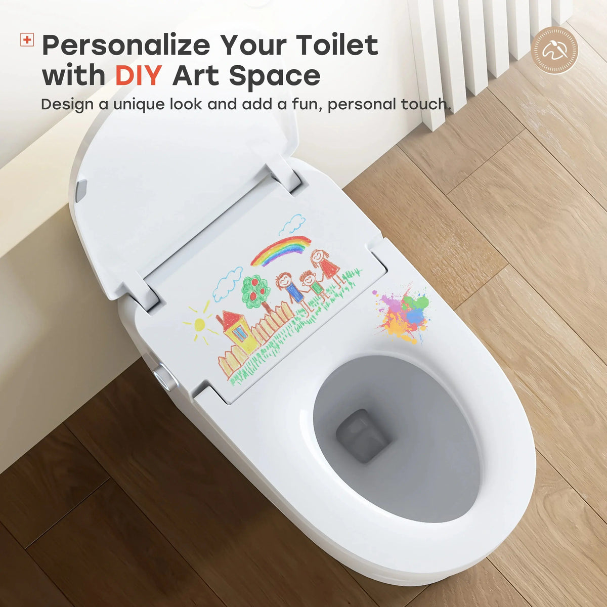 Smart Toilet with All Cover Lid and Power Outage Flush Model T32 HOROW