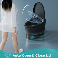 Black Smart Toilet with Bidet Seat For 12 Inch Rough In Model T36