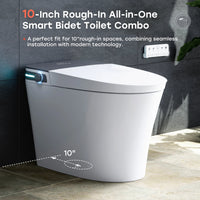 10 Inch Rough In Toilet with Bidet and Dryer for Power Outage Model T37D