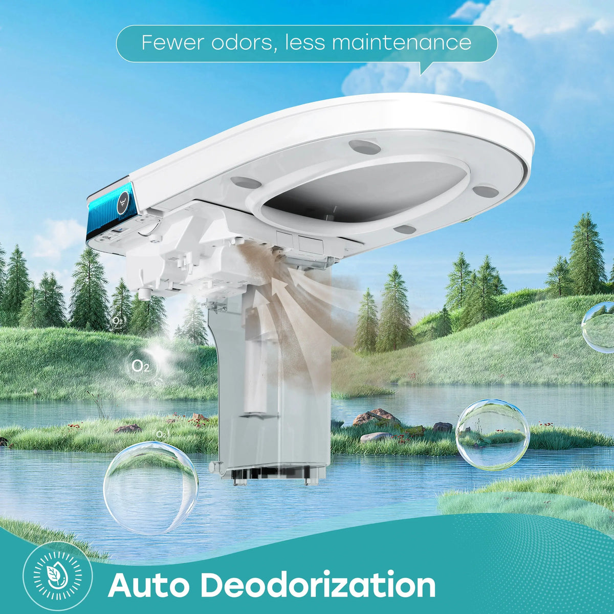 Bidet Toilet with Handle Flush and Dryer System for 12 Inch Rough In Model T38D HOROW