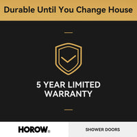 Brushed Nickel Shower Door with Sliding Frameless Model TE6076-BN