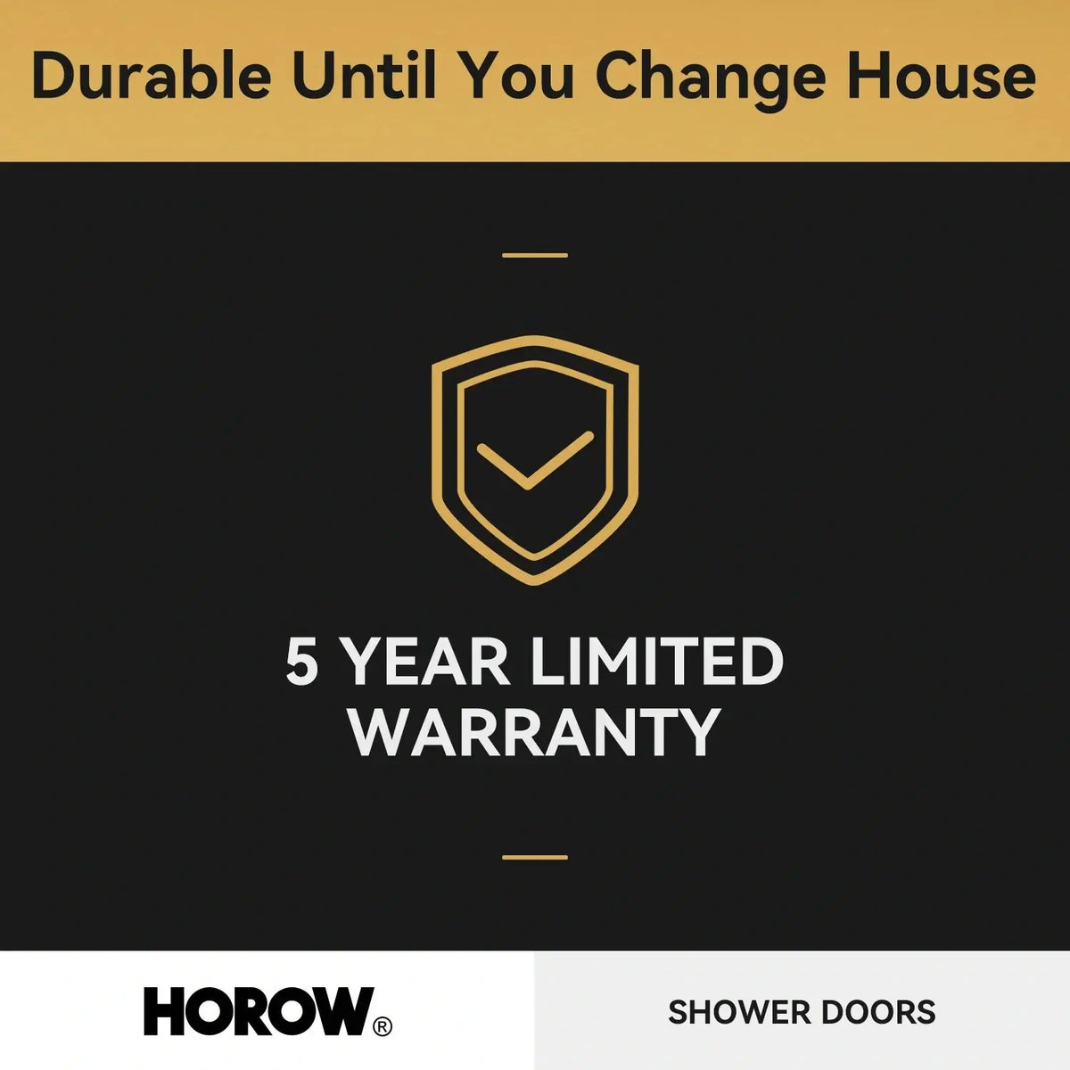 Brushed Gold Shower Door with Sliding Frameless and Glass Model TE6076-SG HOROW
