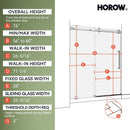 Brushed Nickel Shower Door with Sliding Frameless Model TE6076-BN