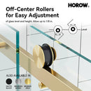 Brushed Gold Shower Door with Sliding Frameless and Glass Model TE6076-SG