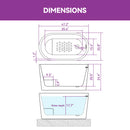Black Acrylic Bathtub with Overflow and Left Drain Model TU47B