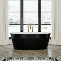 Matte Black Bathtub with Acrylic and Side Drain Model TU59B