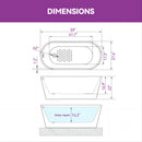 Matte Black Bathtub with Acrylic and Side Drain Model TU59B