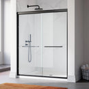Matte Black Double Sliding Shower Door with Semi-Frameless Model BE6072-MB