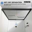 Matte Black Double Sliding Shower Door with Semi-Frameless Model BE6072-MB