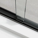Matte Black Double Sliding Shower Door with Semi-Frameless Model BE6072-MB