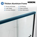 Matte Black Double Sliding Shower Door with Semi-Frameless Model BE6072-MB