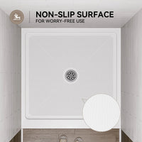 36 Inch Acrylic Shower Base with Chrome Center Drain Model BS3636-CH