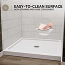 36 Inch Acrylic Shower Base with Chrome Center Drain Model BS3636-CH