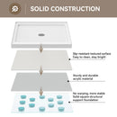 36 Inch Acrylic Shower Base with Chrome Center Drain Model BS3636-CH