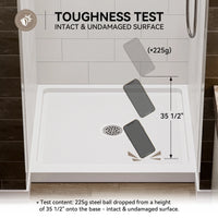 36 Inch Acrylic Shower Base with Chrome Center Drain Model BS3636-CH