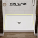 36 Inch Acrylic Shower Base with Chrome Center Drain Model BS3636-CH