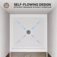 36 Inch Acrylic Shower Base with Chrome Center Drain Model BS3636-CH