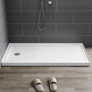 HOROW Acrylic Shower Base with Wider Threshold and Chrome Left Drain model BS6030-CH-L