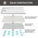 HOROW Acrylic Shower Base with Wider Threshold and Chrome Left Drain model BS6030-CH-L