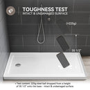 HOROW Acrylic Shower Base with Wider Threshold and Chrome Left Drain model BS6030-CH-L