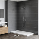 HOROW Acrylic Shower Base with Wider Threshold and Chrome Left Drain model BS6030-CH-L