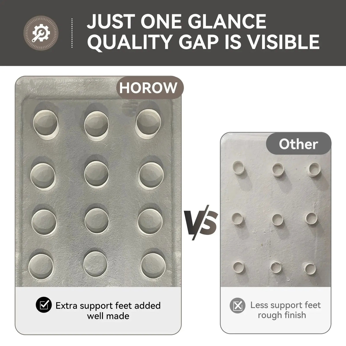 60 Inch Acrylic Shower Pan with Wider Threshold and Chrome Right Drain model BS6030-CH-R HOROW