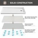 60 Inch Acrylic Shower Pan with Wider Threshold and Chrome Right Drain model BS6030-CH-R