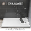 60 Inch Acrylic Shower Pan with Wider Threshold and Chrome Right Drain model BS6030-CH-R