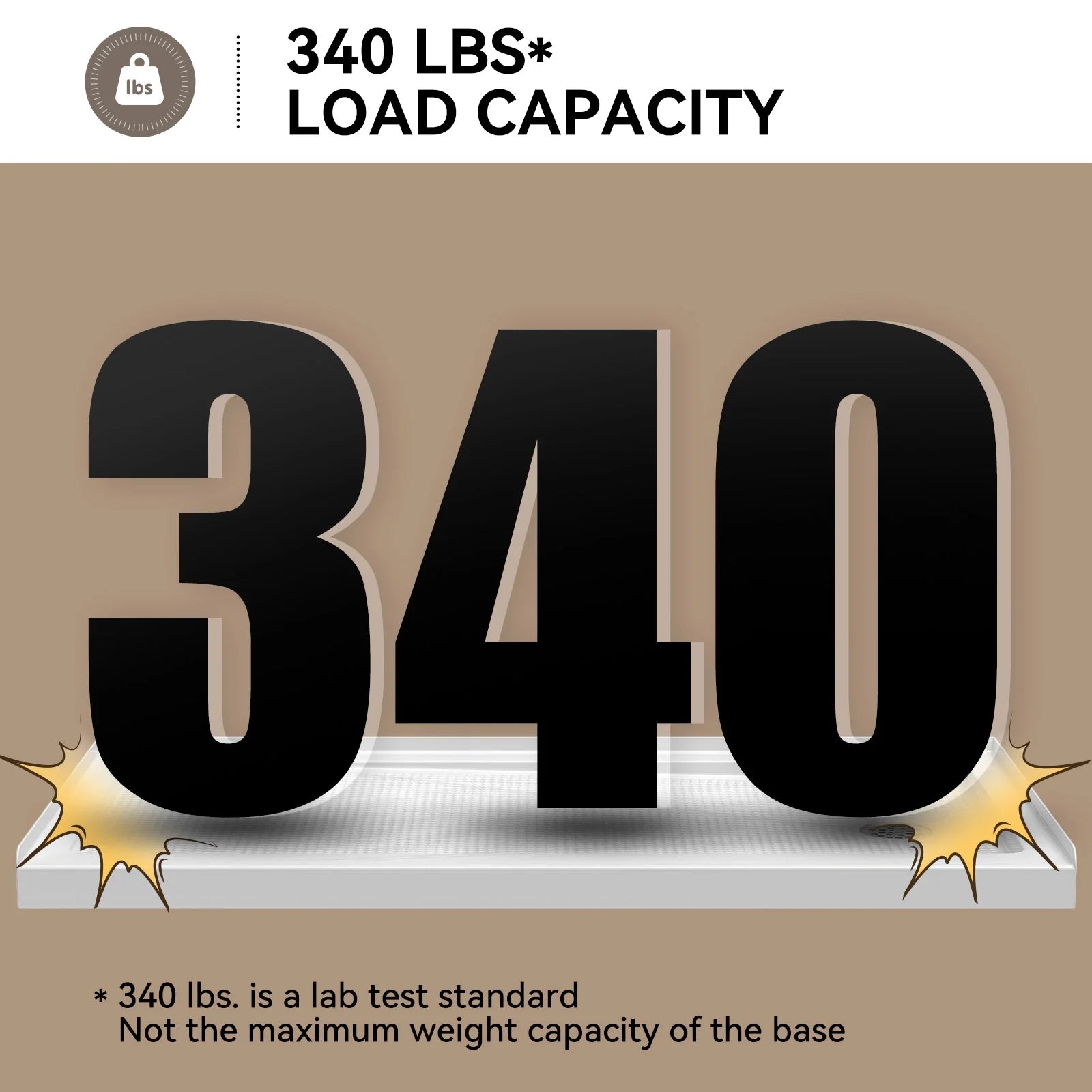 60 Inch Acrylic Shower Pan with Wider Threshold and Chrome Right Drain model BS6030-CH-R